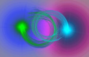 blaue und grüne Lichtschleife